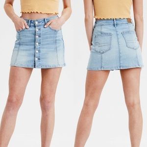 American Eagle | High Rise Button Up Denim Skirt